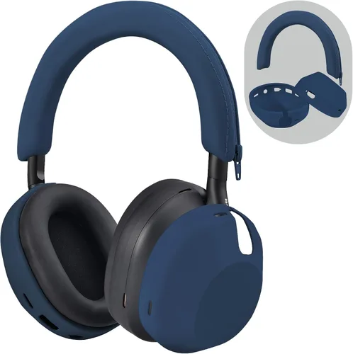 Vista 9 de Funda de silicona para Sony WH-1000XM5, Sony xm5 Wireless Headphones Funda protectora, color negro