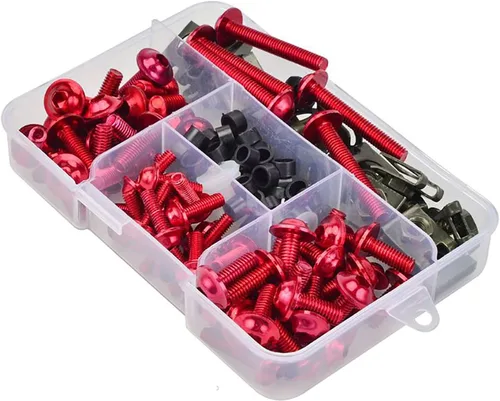 Vista 8 de Kit de pernos de carenado de motocicleta, 177 piezas, tornillos de carrocería, repuesto de tuerca, aleación CNC, M6, M5, perno de motocicleta