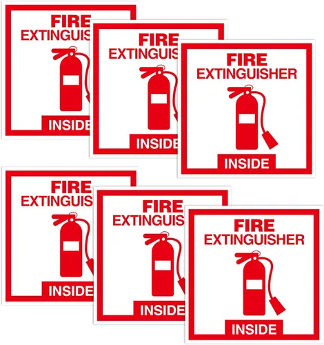 Vista 7 de 4 calcomanías de vinilo para extintor de incendios, autoadhesivas, impermeables y resistentes a la decoloración, para negocios, hogar, camiones