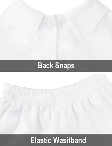 Vista 5 de A&J DESIGN Traje de bautismo blanco para bebé niño de 3 a 18 meses de manga larga con cruz bordada