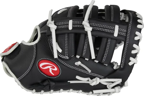 Vista 2 de Rawlings Guante de primera base para softbol Fastpitch SHUT OUT Lanzamiento a mano izquierda 12" - Red de poste único de doble barra Negro