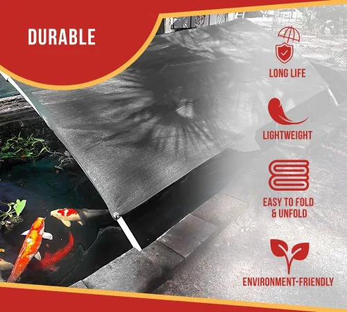 Vista 4 de Lona de malla negra 70% con ojales., Negro