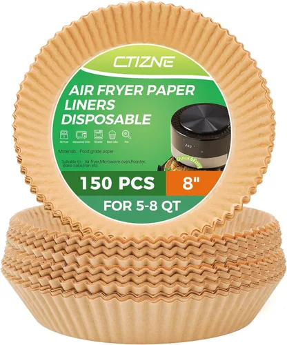 Vista 20 de Forros desechables para freidora de aire, 100 piezas de papel pergamino cuadrado de 4.7 pulgadas para freidora de aire, hojas de papel de hornear
