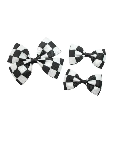 Pinza para el pelo a cuadros, pasadores de pelo a cuadros, pasadores de pelo a cuadros BBG71 (3 unidades, negro y blanco)