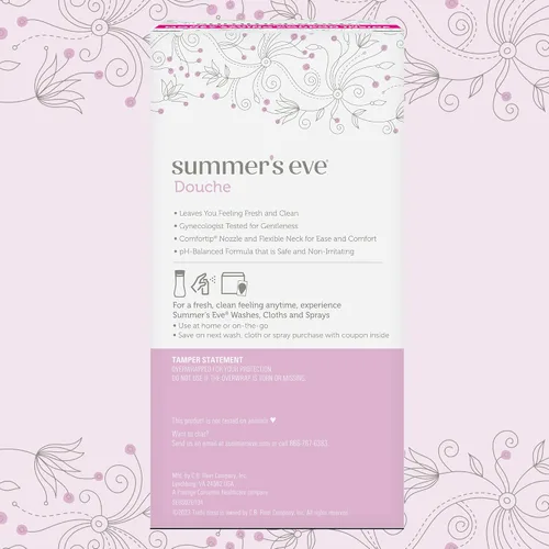 Vista 7 de Summer's Eve Douche, ducha vaginal para mujer, salpicaduras de isla, 4 unidades, 4.5 onzas cada una, 1 paquete