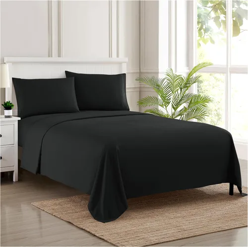 Vista 48 de Juego de sábanas extrasuaves de tamaño individual, ropa de cama transpirable y lujosa con correas elásticas integradas para las esquinas, colección