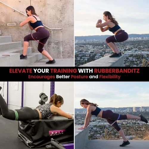 Vista 2 de Rubberbanditz Bandas extra gruesas para glúteos y piernas, mini bucle para caderas, muslos, glúteos, abdominales, bandas de resistencia de cadera