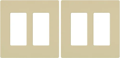 Vista 8 de Lutron Claro - Placa de cubierta para interruptor de luz, placa de pared de 2 posiciones, para interruptores de luz decorativos, cubierta