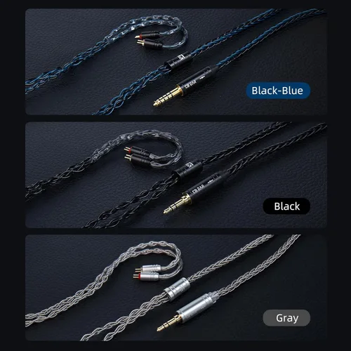 Vista 7 de KBEAR - Cable IEM ST12 de 2 pines, cable de repuesto para auriculares de monitor intrauditivo, 8 núcleos 4N OFC plateado cable de extensión de cable