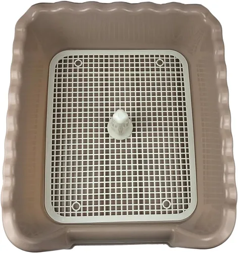 Vista 4 de Lutema Bandeja de orinal para perros de entrenamiento para interiores y exteriores, cajas de arena para cachorros pequeños y medianos (beige)