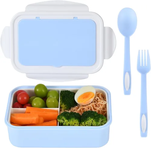 Vista 8 de UPTRUST Contenedor de almuerzo Bento para niños y adultos con 3 compartimentos. A prueba de fugas, apto para microondas y lavavajillas, saludable