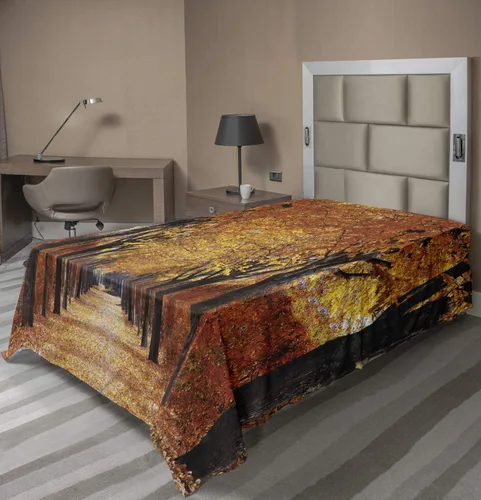 Vista 84 de Ambesonne Sábana encimera floral, patrón rítmico de ramas de bayas de Navidad, suave y cómoda, ropa de cama decorativa de 1 pieza, tamaño Verde