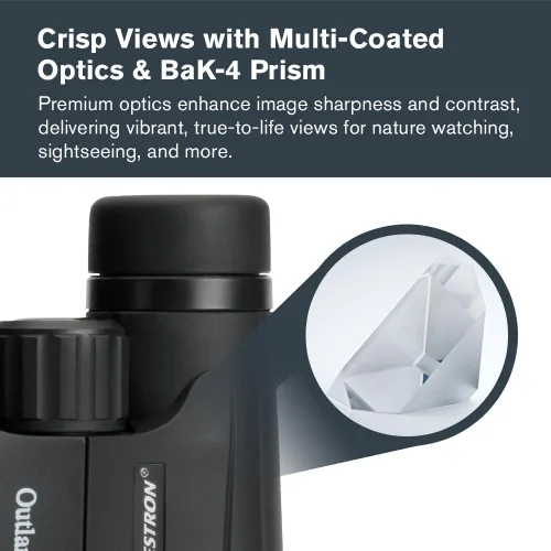 Vista 4 de Celestron - Prismáticos Outland X 8x42 – Ideales para Observación de Aves y Actividades al Aire Libre – Lentes Objetivas de 42mm – Amplio Campo