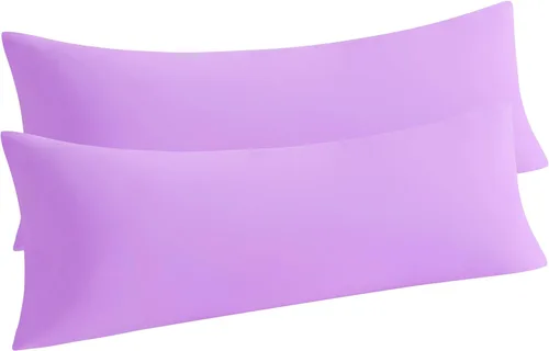 Vista 50 de NTBAY Juego de 2 fundas de almohada corporales, paquete de 2 fundas de almohada de microfibra cepillada de 20 x 54 pulgadas, suaves, resistentes a
