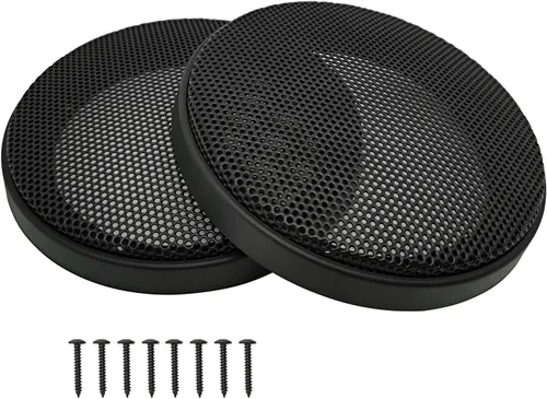 Cubiertas para parrilla de altavoz de 3 pulgadas, protector de subwoofer para altavoz de automóvil, marco de plástico ABS con malla metálica, color