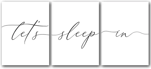 Let's Sleep In, 24 x 36 Inch Print, Minimalist, Typography, Bedroom Wall Art, Romantic Gift, Home Wall Art Poster