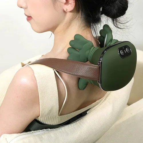 Vista 6 de Cordless 5D Neck and Shoulder Massager with Heat - Deep Tissue Shiatsu Back Massage Pillow for Pain Relief - Electric Kneading Massager for Neck