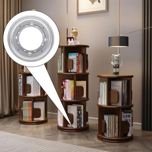 Vista 6 de Plataforma giratoria redonda de 9" con rodamiento de Lazy Susan, placa de hardware de Lazy Susan de 5/16" de espesor, placa giratoria giratoria