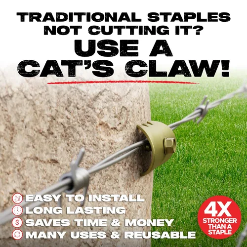 Vista 2 de Cat's Claw Fasteners 1.5 pulgadas para maderas duras 170 unidades reemplazan la grapa común de cercado Se instala rápidamente con un taladro