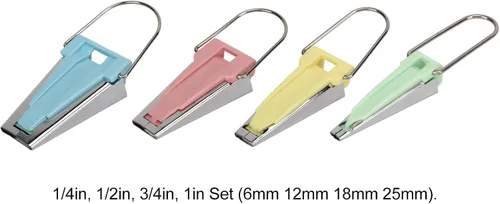 Vista 3 de Kit de fabricación de cinta al bies de 4 tamaños, 1/4 pulgadas, 1/2 pulgadas, 3/4 pulgadas, 1 pulgada, kit de herramientas de acolchado para costura