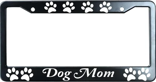 Vista 5 de Adopt A Shelter Pet Paws - Marco de matrícula negro mate para hombres y mujeres, marco de placa de automóvil de acero inoxidable resistente con 2