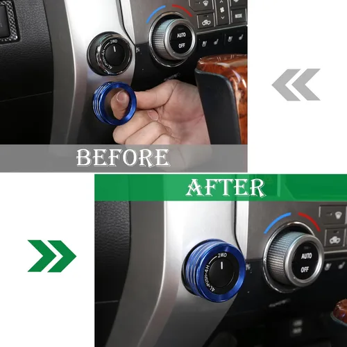 Vista 2 de Interruptor de tracción de rueda 4WD y anillo de perilla PWL-VOL a tiempo completo para Toyota Tundra 2014-2020 2021 (azul)