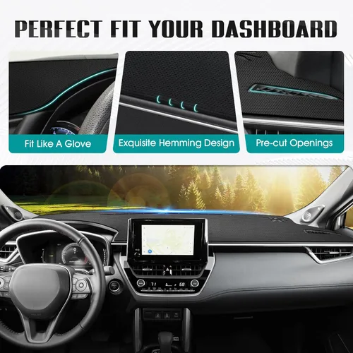 Vista 479 de FIILINES - Cubierta para tablero, accesorio para tablero de malla antideslizante, parasol sin reflejos y protector compatible con Toyota Tundra