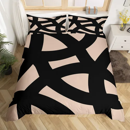 Vista 12 de Manfei Juego de ropa de cama de silueta de ciervo, tamaño individual, funda de edredón con patrón de flechas y cuernos con 1 funda de almohada