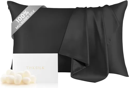 Vista 24 de THXSILK Juego de 2 fundas de almohada 100% seda de morera para cabello y piel, fundas de almohada de seda de morera de grado 6A+ ultra suaves