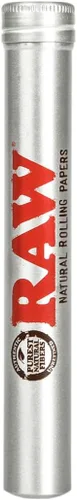 Vista 3 de RAW Thentic - Tubo de aluminio estilo cigarro, plata, 1 unidad