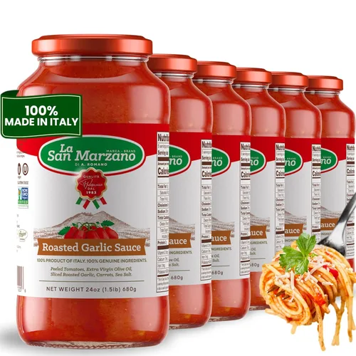 Vista 21 de La San Marzano Salsa Arrabiata, 13 oz, Salsa para Pasta Hecha en Italia, Tomate Multiusos de Primera Calidad, Todo Natural, Dieta Mediterránea, Sin