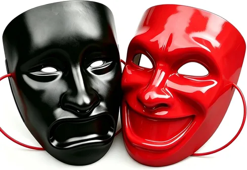 Máscara facial de tragedia griega y comedia con sonrisa, comedia y tragedia, máscara de teatro para fiesta de Halloween (2 piezas)