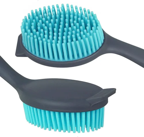 Vista 3 de PHYEX Paquete de 2 cepillos de platos con asa, cepillo suave para lavar platos de cocina, para limpiar ollas, sartén, fregadero