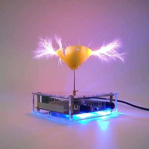 Vista 2 de Kit de Bobina de Tesla de Estado Sólido Bluetooth Musica 10 Cm Bobina de Tesla de Estado Sólido Kit Bobina de Rayo Artificial Tactil Energía