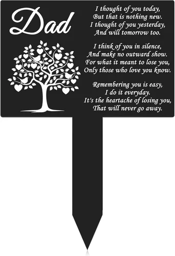 Wesiti Estacas conmemorativas para decoración de cementerio, marcadores de tumbas de metal, placa de condolencia, estaca de jardín, impermeable,