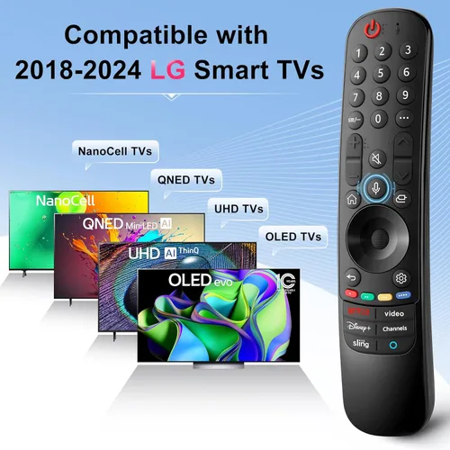 Vista 3 de AN-MR24gn-Mágico-para-LG-Smart-TV-Control-Remoto-de-Voz-Reemplazo Universal Compatible con LG OLED Webos Thinq Nano Cell Servicio de Televisores