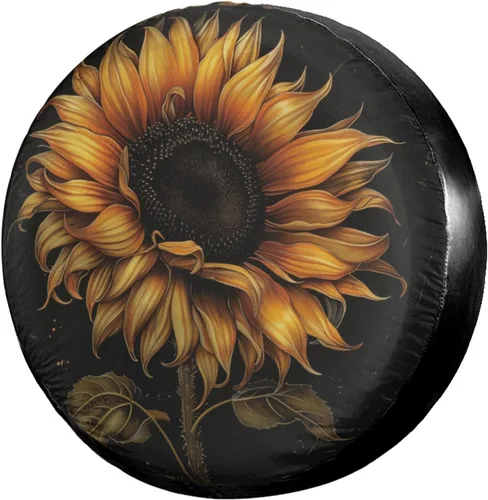 Vista 32 de Dujiea - Cubierta de neumático de repuesto con cabeza de gato en llamas, con orificio para cámara de respaldo, cubierta universal para ruedas