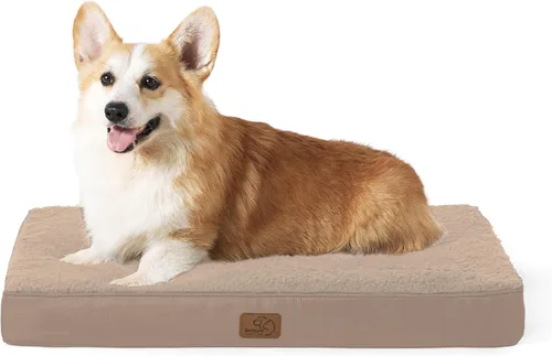 Vista 60 de Bedsure - Cama grande para perros para jaula - Camas planas y cómodas para mascotas con funda extraíble y lavable, alfombrilla ortopédica de espuma