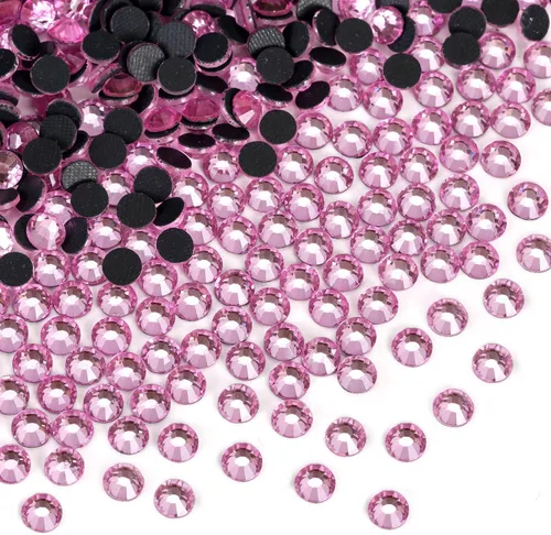 Vista 103 de 1440 piezas de diamantes de imitación termoadhesivos SS20 color púrpura2 con parte posterior plana, gemas de cristal de vidrio para ropa, camisas