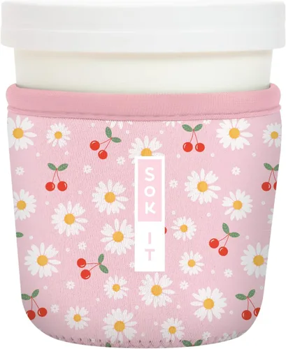 Vista 117 de Sok It IceCreamSok Cubierta de Neopreno Aislante (Floral Abstracto, Pintas de Helado Rectas)