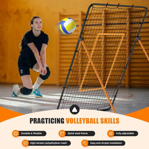 Vista 6 de Volleyball Rebounder Net - Portable 7x4 ft Training Equipment for Spike and Smash Practice - 5 Rebound Angles Custom Target Area for Volleyball
