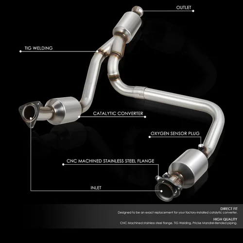 Vista 44 de DNA MOTORING Convertidor catalítico de estilo de fábrica, tubo de escape con Y-pipa compatible con 02-05 Escalade Avalanche 1500 4.3 4.8 5.3L