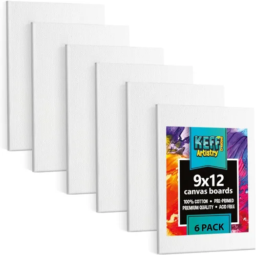 Vista 20 de KEFF Tablas de Lienzo para Pintar - 4x10 Paquete de 18 Paneles de Lienzo a Granel, 100% Algodón Lienzo Triple Impreso en Prima para Suministros