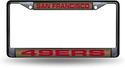 Vista 12 de Rico Industries NFL Unisex-Adult NFL Laser Cut Inlaid Standard Chrome License Plate Frame