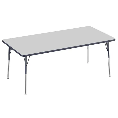 Vista 173 de FDP - Mesa rectangular para actividades escolares y de oficina (24 x 36 pulgadas), patas estándar con deslizadores giratorios, altura ajustable
