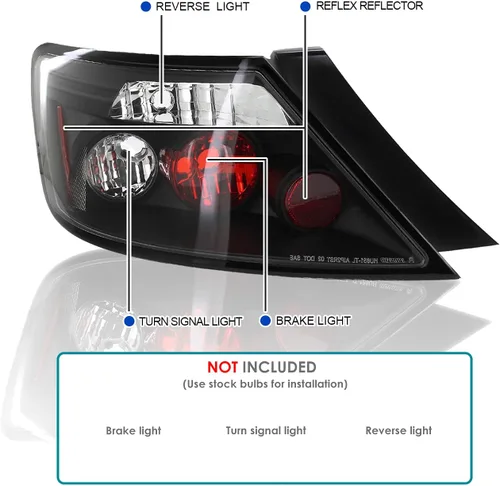 Vista 3 de SPEC-D TUNING - Luces traseras negras compatibles con Honda Civic Coupe 2 puertas 2006-2011, conjunto de izquierda + derecha