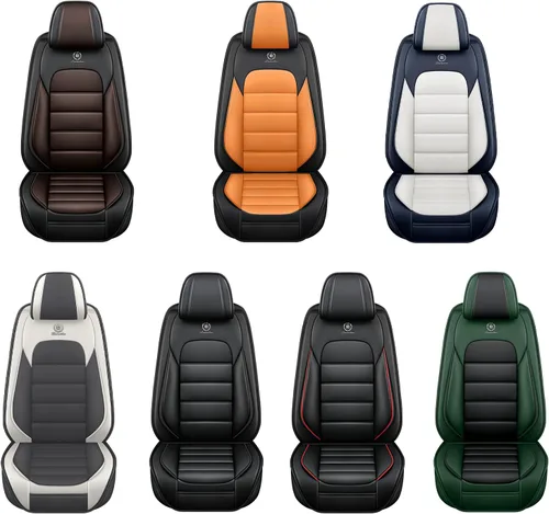 Vista 6 de Fundas de asiento de cuero para Nissan Sentra 2001-2026, protectores de asiento compatibles con bolsa de aire, fundas de asiento impermeables