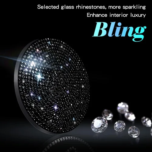 Vista 3 de 2 PCS Insertos Universales con Brillos para Portavasos de Vehículo Posavasos Accesorios Interiores de Automóvil, 2.75 pulgadas Silicona