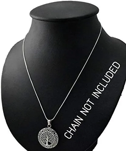 Vista 4 de withlovesilver sólida plata esterlina 925celta Ronda Cut Out Árbol de la vida colgante