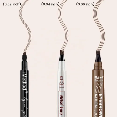 Vista 3 de iMethod - Bolígrafo para tatuaje de cejas con técnica actualizada de microblading, maquillaje de cejas de larga duración, resistente al agua y a